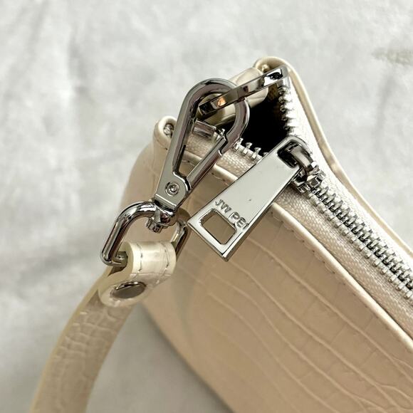 JW PEI Eva Shoulder Bag Ivory White Croc Print Small Purse Handbag Vegan - Picture 9 of 14